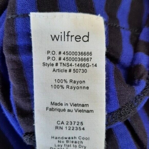 WILFRED Aritzia Side Slits Striped Tunic Top Blue Sz XS - Picture 10 of 10